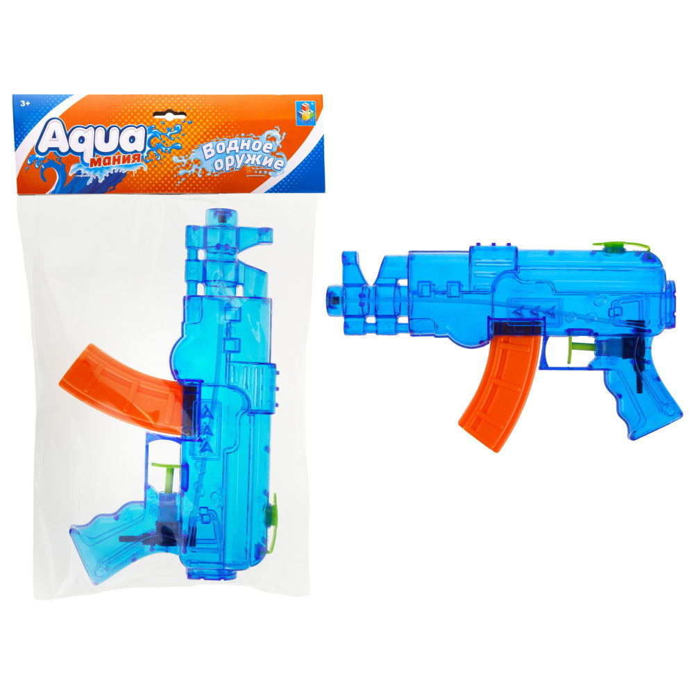 Водный пистолет 1TOY Аквамания, синий