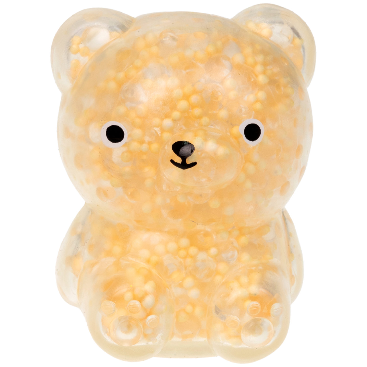 1toy Жмяка, "Медвежонок" с мелкими шариками 6х4,5х5 см, 4 вида в ассортименте