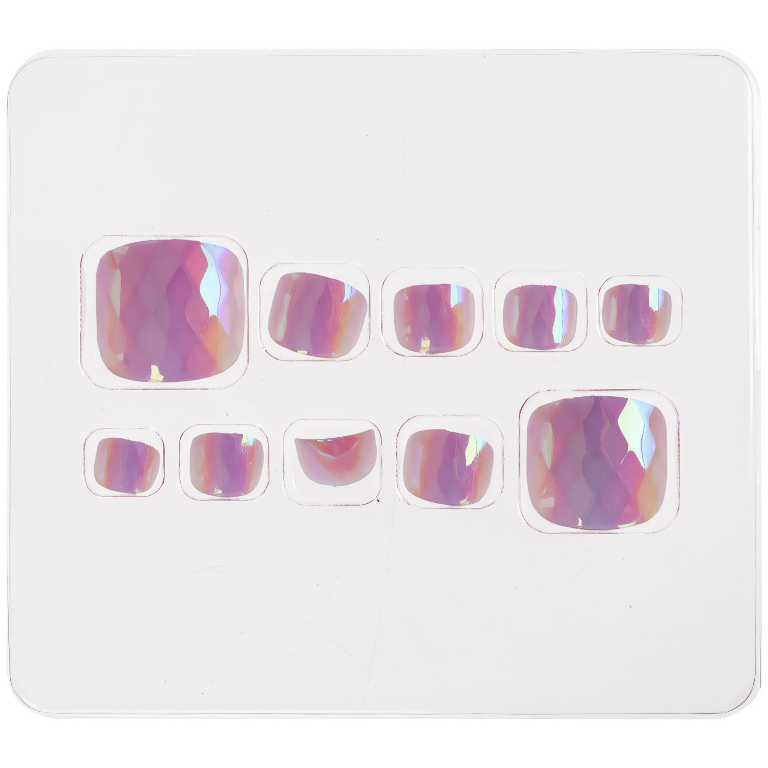 Набор накладных ногтей на клеевой основе Lukky Нэйл-Арт Pedicure style #5, ChameleonGeometry, 10+