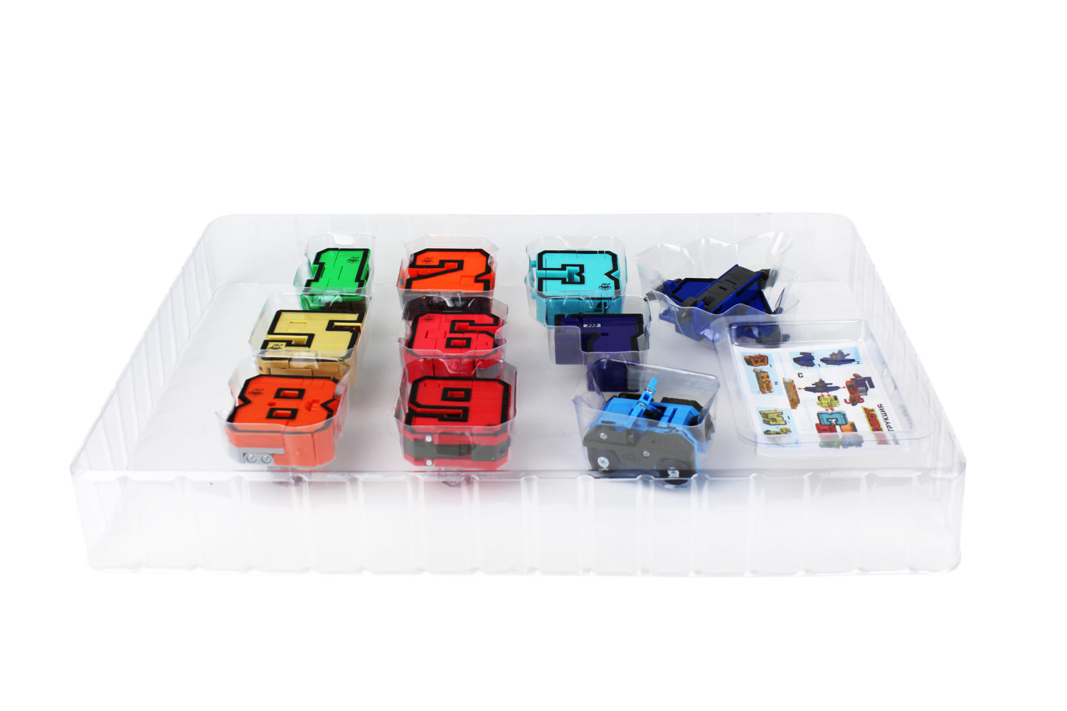 Игрушки трансформеры 1TOY Трансботы Боевой расчет, математика для дошкольников, для девочек и мальчиков, комплект из 10 цифр