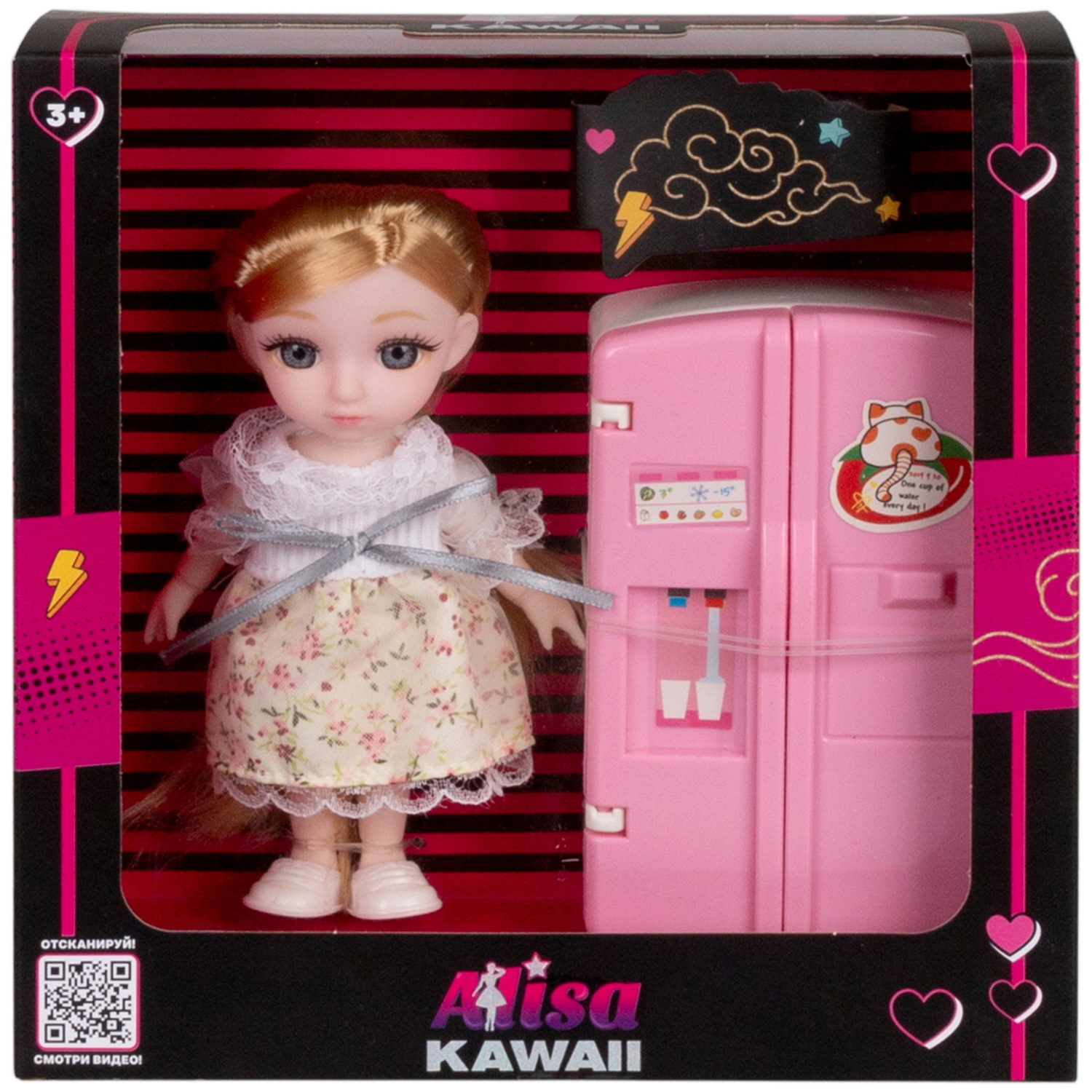 Alisa Kawaii mini, набор "Кухня", кукла 15,2 см