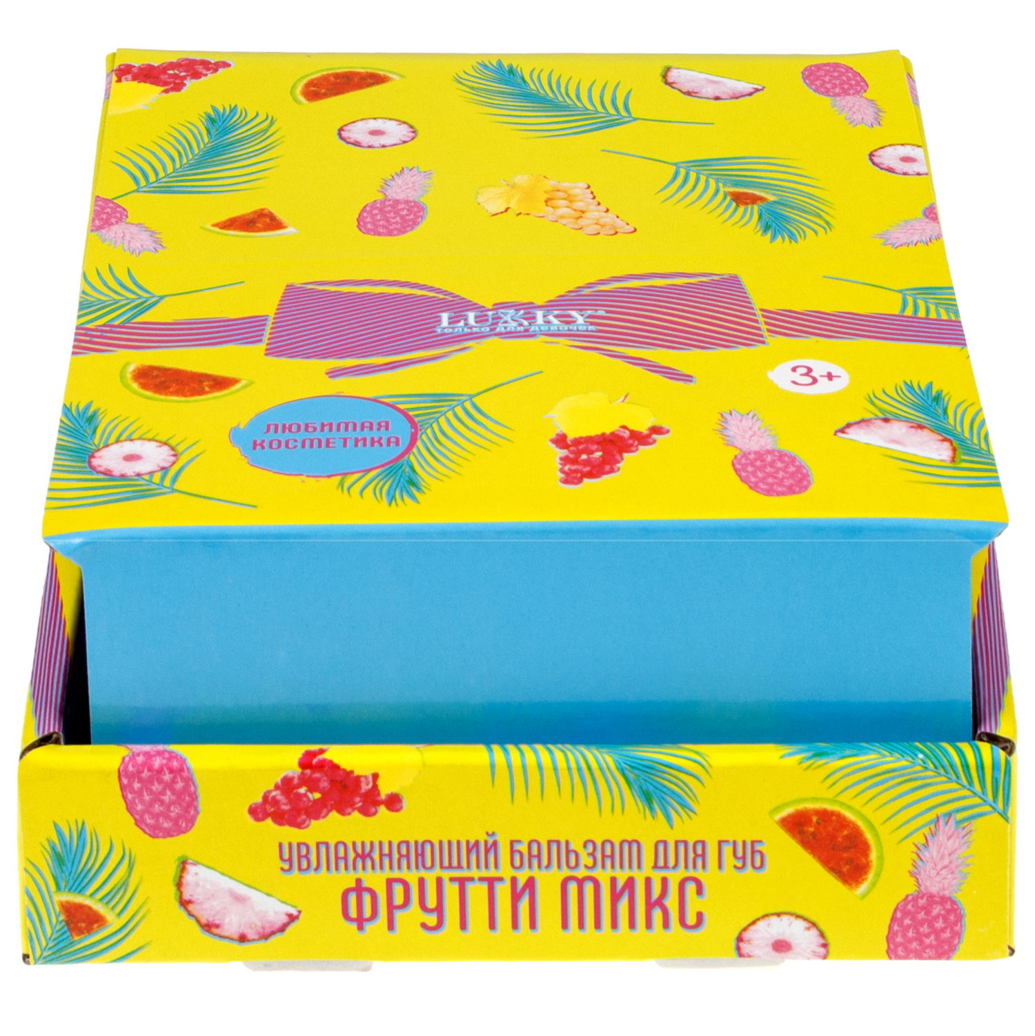 Lukky Фрутти Микс,бальзам д.губ увлажняющий,3,8г,12 шт дисплей бокс, 3 цвета в ассортименте