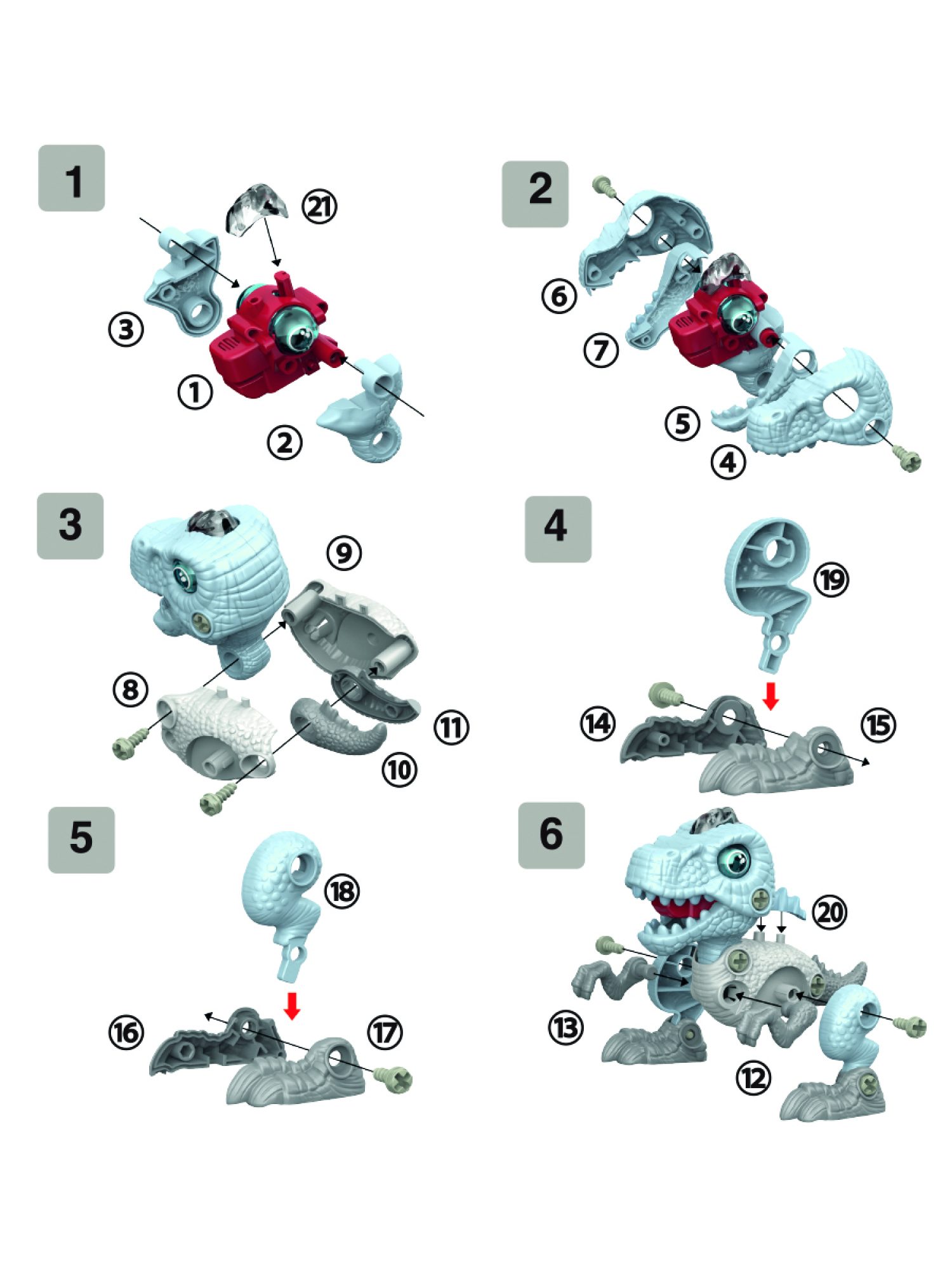 Интерактивная игрушка динозавр 1toy RoboLife Спинозавр, детская, музыкальная, конструктор, робот, со световыми эффектами, для девочек и мальчиков