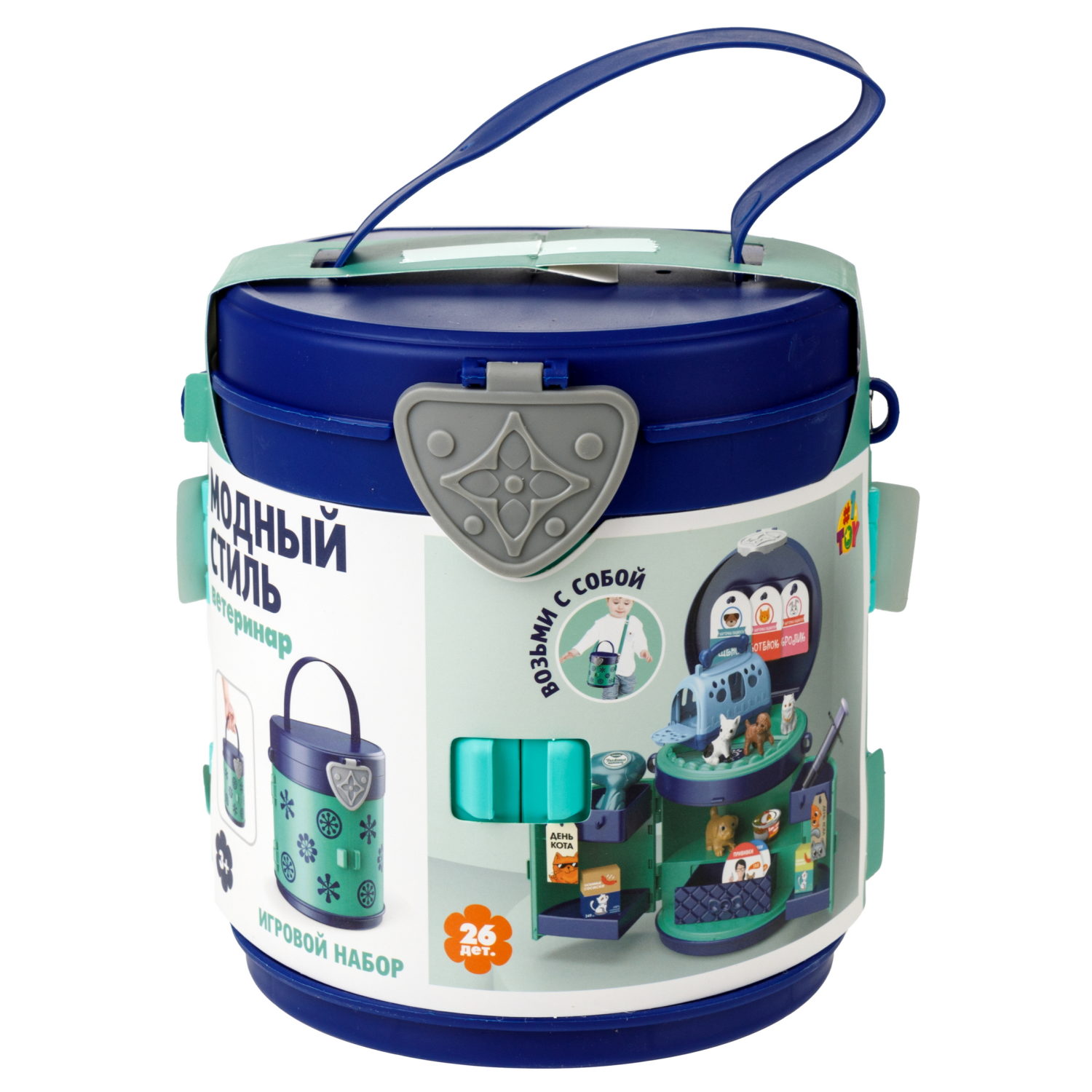 1TOY Модный стиль "Ветеринар" клиника игровой набор в сумке, 26 предметов
