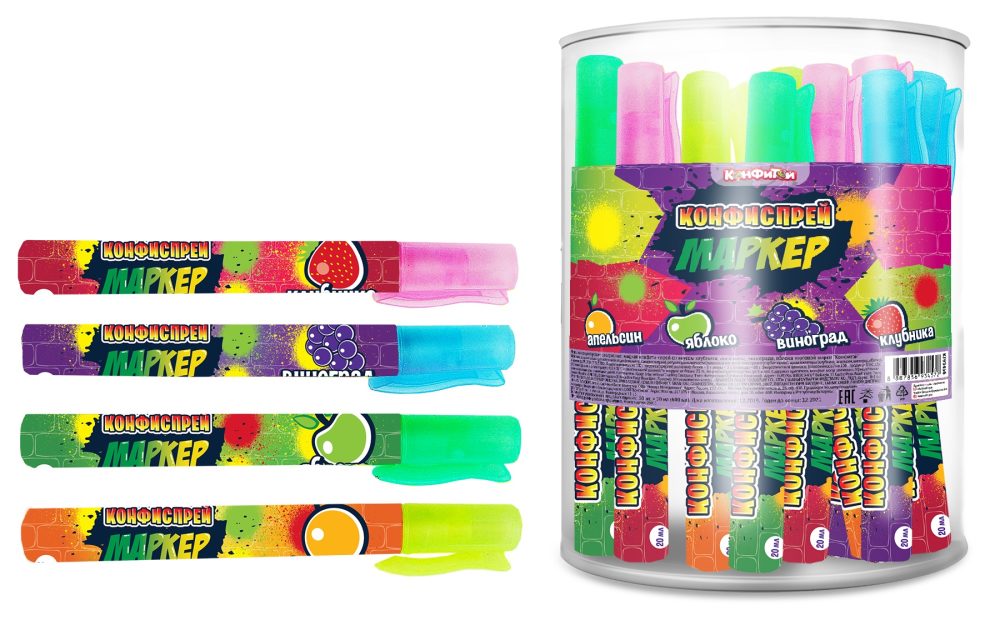 КОНФИСПРЕЙ Маркер жидкая карамель, блок 30 шт. (20мл х 30 х 24)