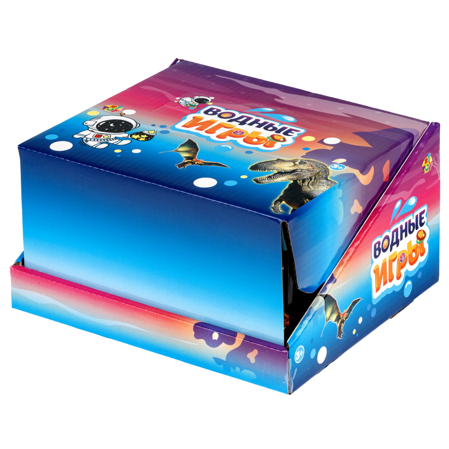 Водный тетрис 1TOY Игра с водой Насади колечки Тиранозавры,  6х11,5х2 см, 3 вида