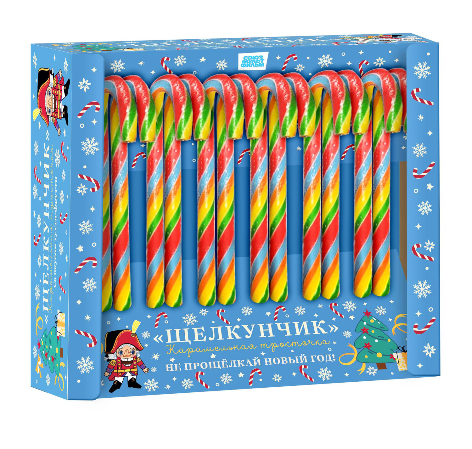 ЩЕЛКУНЧИК карамельная тросточка, блок 12 шт. (12г х 12 х 24)