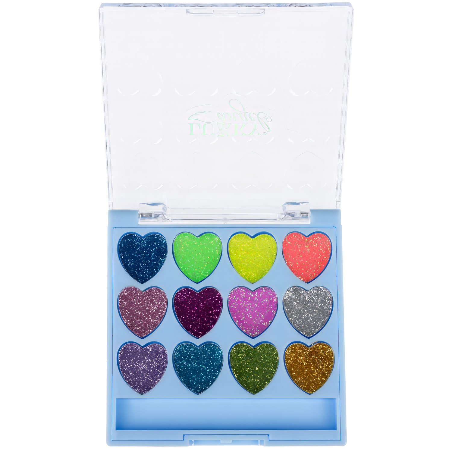 Крем-тени для век детские Lukky Angel, «Сердечки», 12 цветов, 9 г