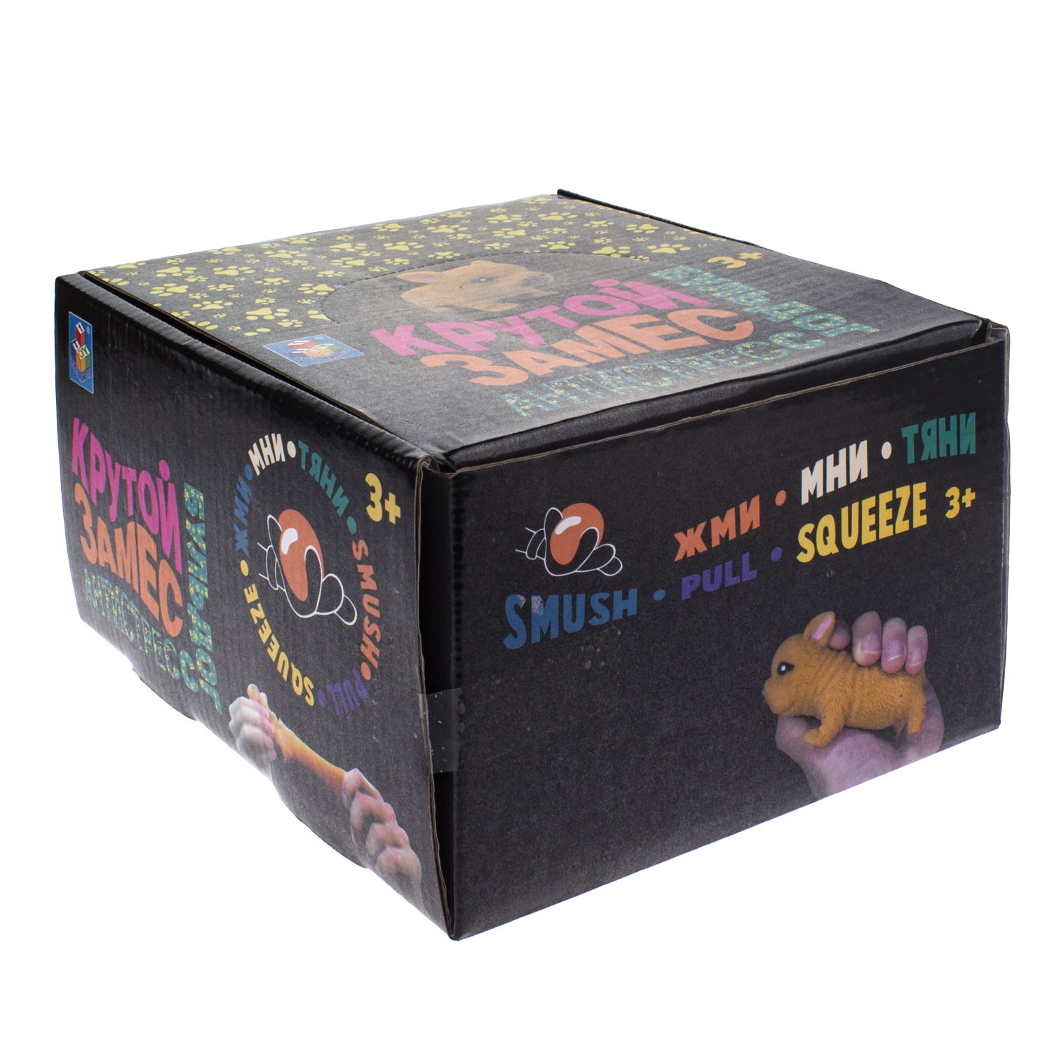 Антистресс-игрушка для рук 1TOY Крутой замес Бульдог, жмякалка, мялка, тянучка, 2 цвета в ассортименте, 8,5 см