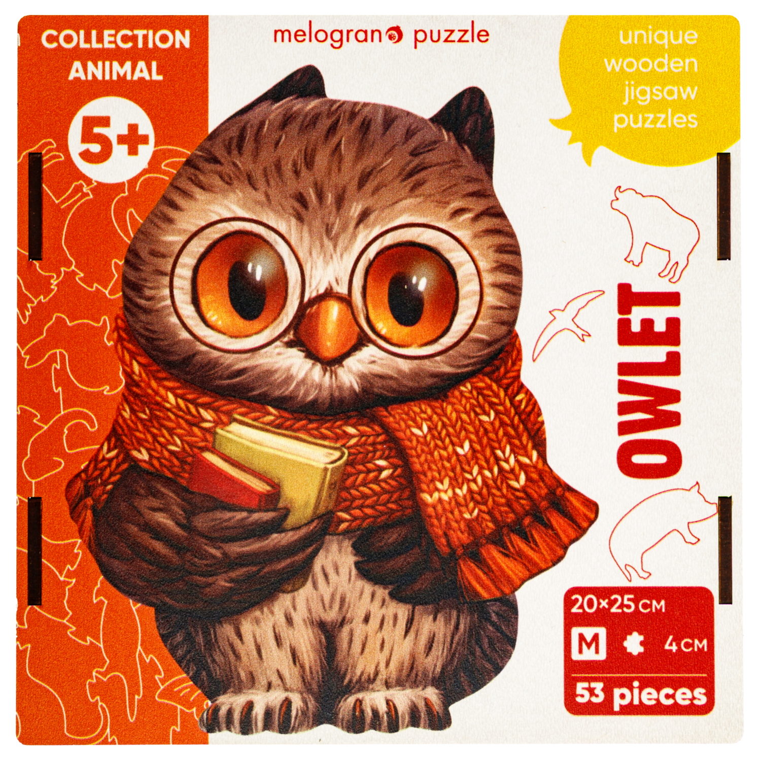 Пазлы Collection Animals Совенок ученик, 53 детали