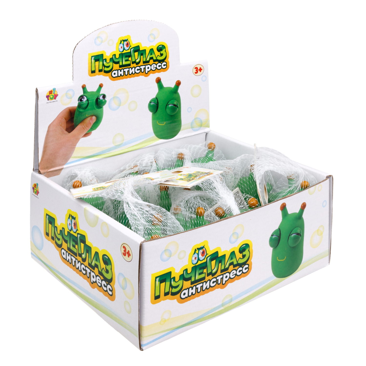 1toy Пучеглаз-антистресс "Гусеница" 4,4х4,9х7,3 см