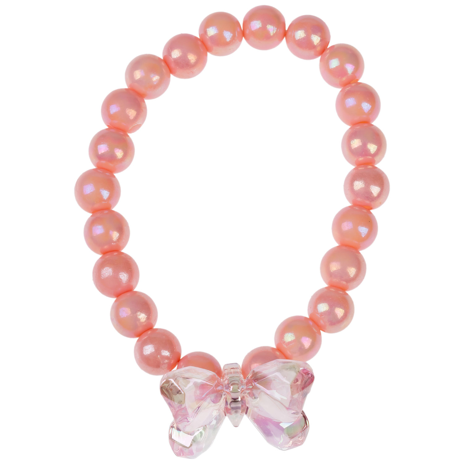 Набор браслетов Lukky Fashion из бусин с бабочками, розовый + коралловый