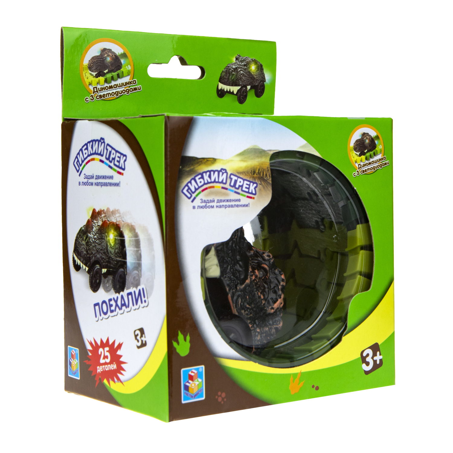 Автотрек 1TOY «Динопарк», гибкий трек с машинкой