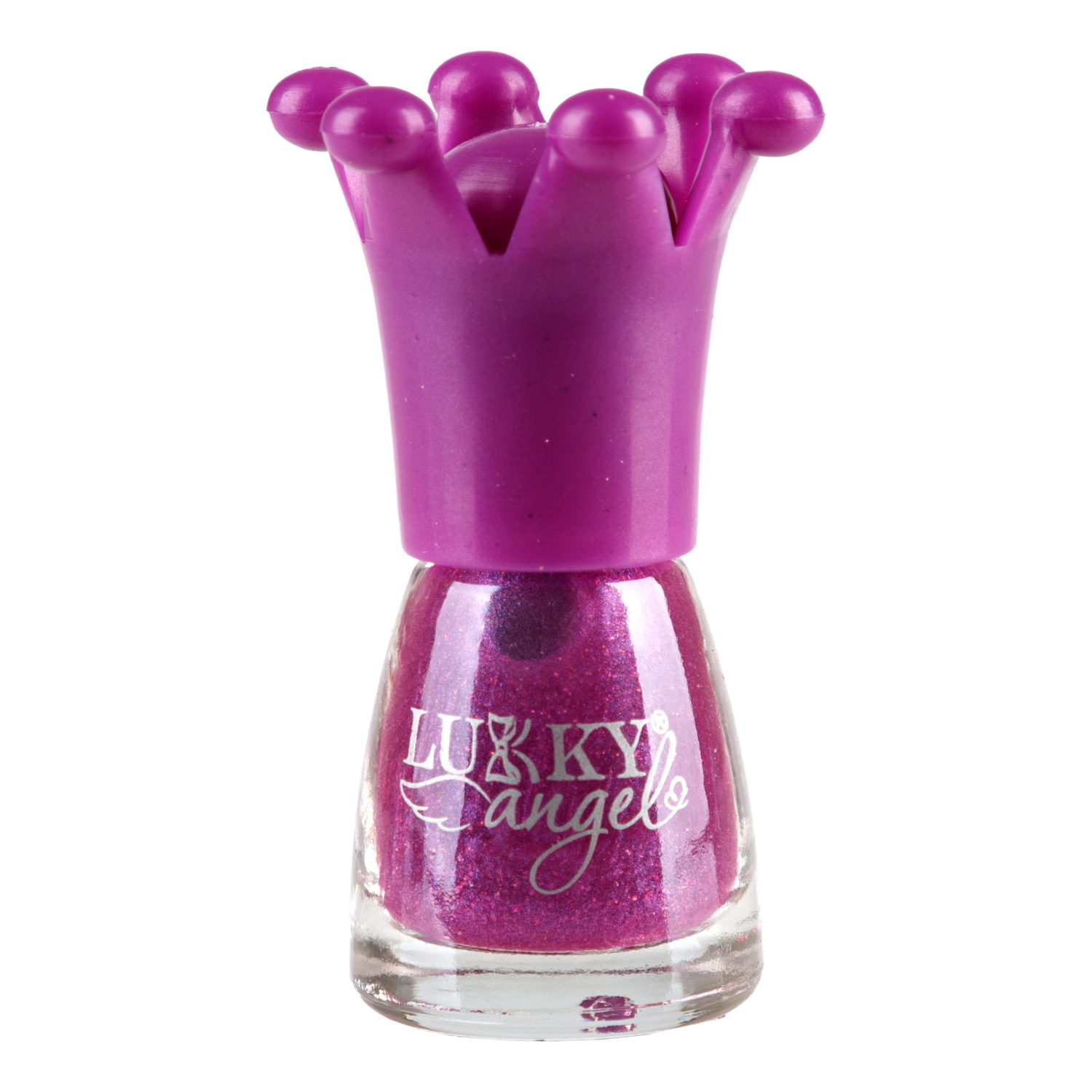 Lukky Angel Лак для ногтей, смываемый водой, цвет фиолетовый перламутр, с ароматом клубники, 5 ml, блистер