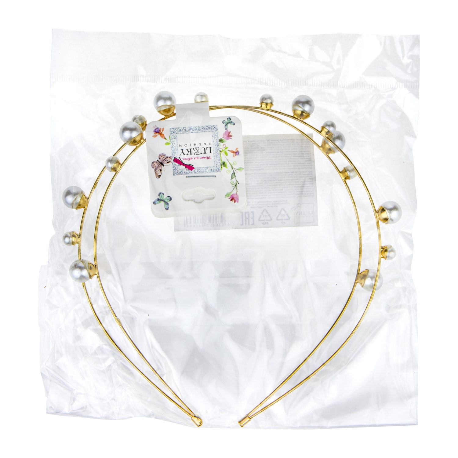 Lukky Fashion ободок 1 шт, жемчужины