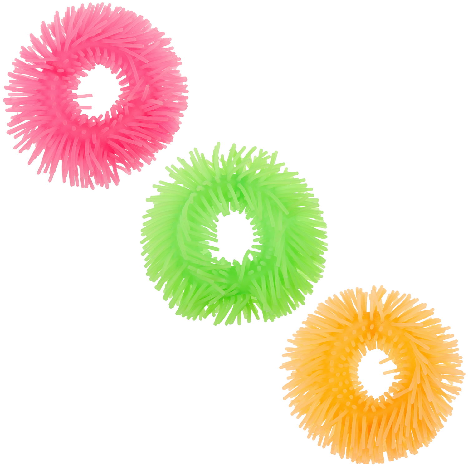 1TOY эластичный браслет-антистресс ЛАПША, однотонный, светится в темноте, розовый