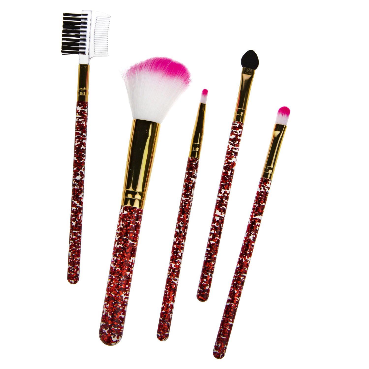 Lukky Набор кистей для макияжа в подставке "Губы", 5 шт, красный