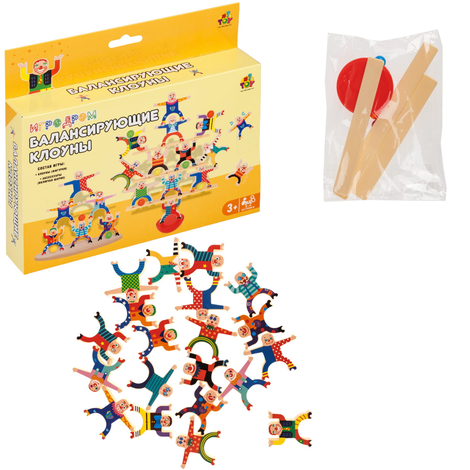 Настольная игра 1TOY Игродром Балансирующие клоуны