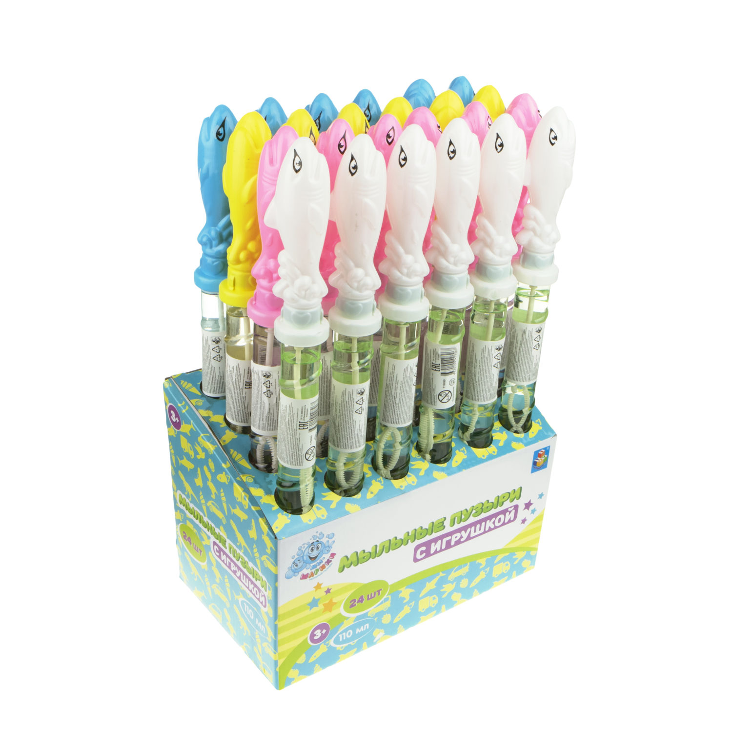 Мыльные пузыри 1TOY Мы-шарики! колба с игрушкой акула 110 мл