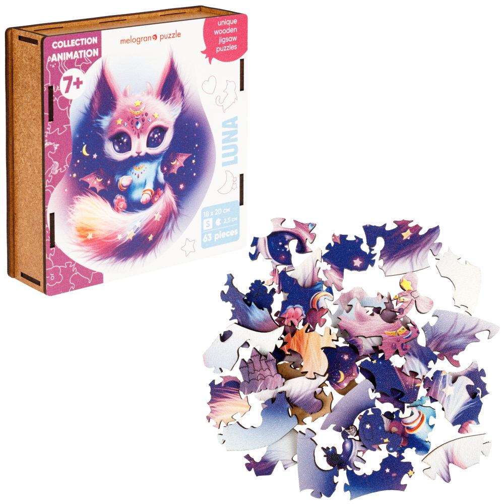 Деревянные пазлы Collection Animals Кошечка Луна, 63 деталей