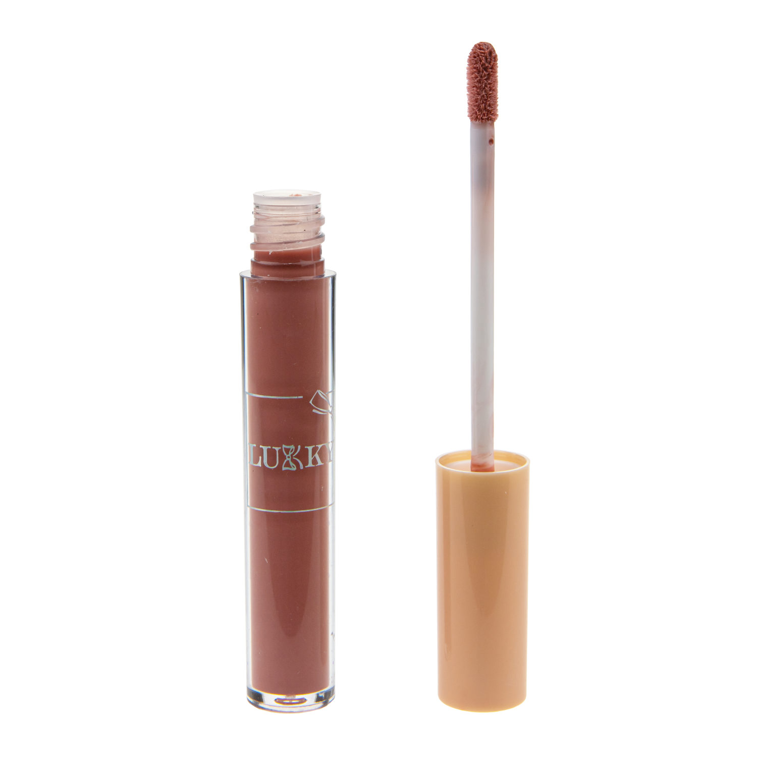 Lukky Блеск для губ "эффект гладких матовых губ" с ароматом карамели,цвет карамельно-бежевый,2,7 мл