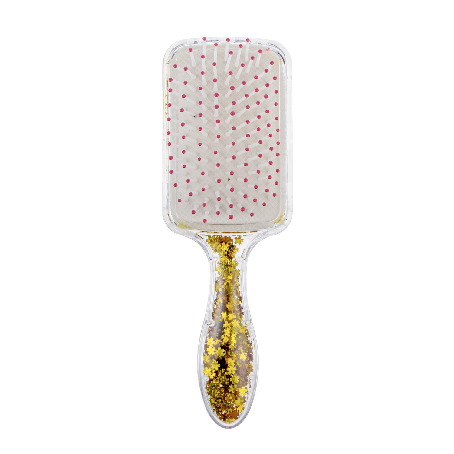 Lukky расчёска массажная прямоугольная "Бабочки", с блестящими конфетти, 4 цвета