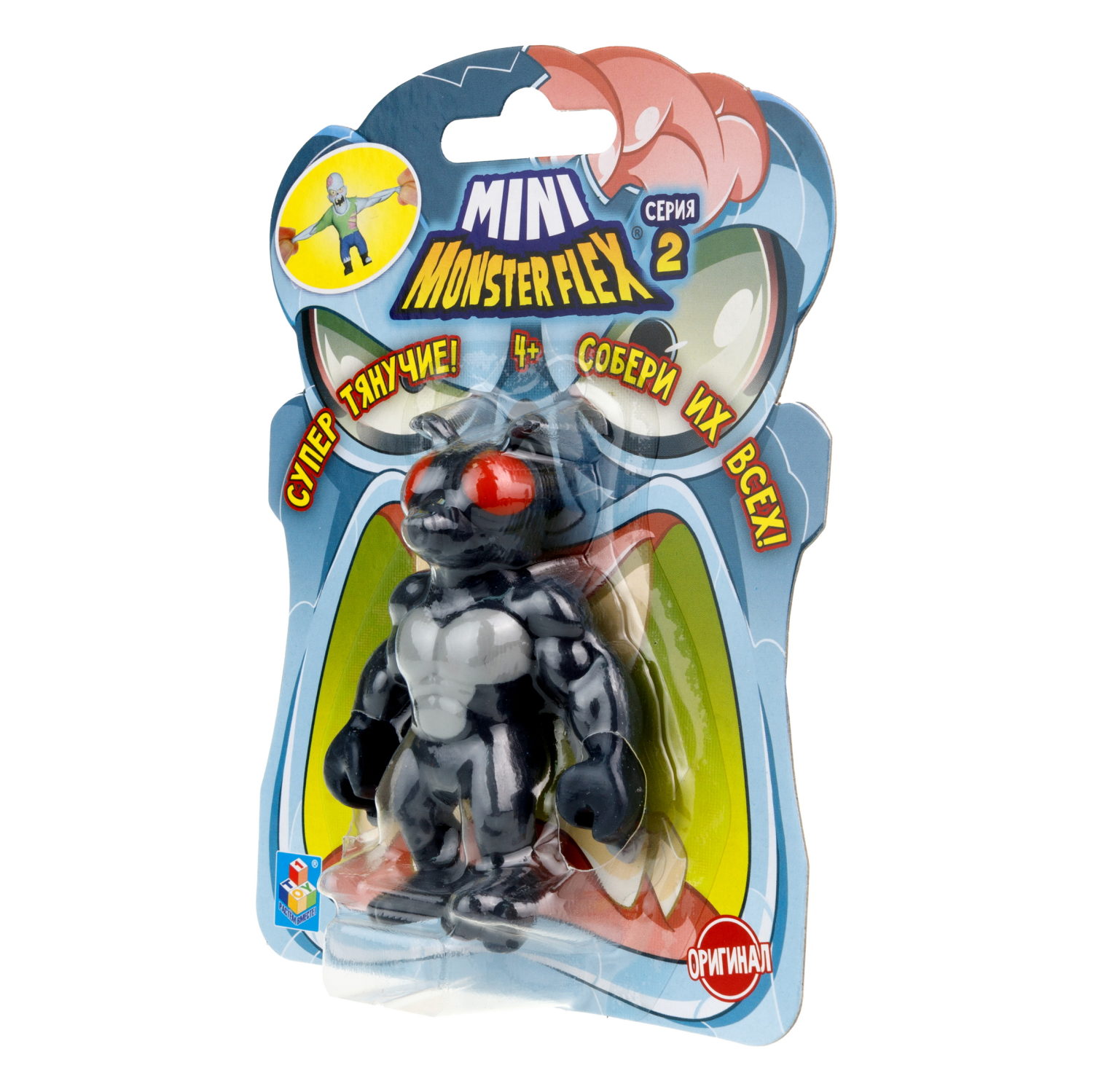 1toy MONSTER FLEX MINI 2 тянущаяся фигурка 7см, 10 видов в ассортименте, блистер 14х10,5см, 10 шт в д/б