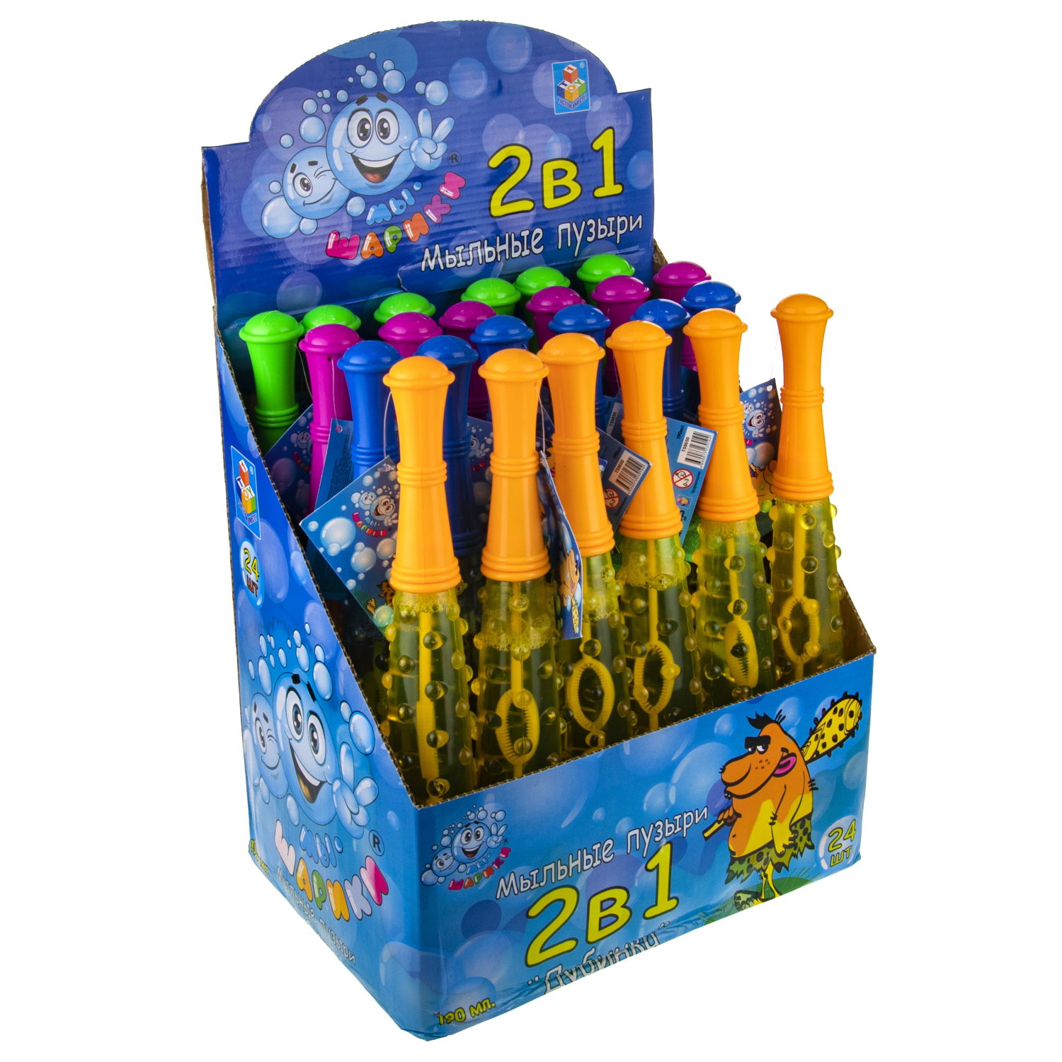 1TOY Мы-шарики! мыл.пуз., дубинка, 190 мл, 29 см, д/б