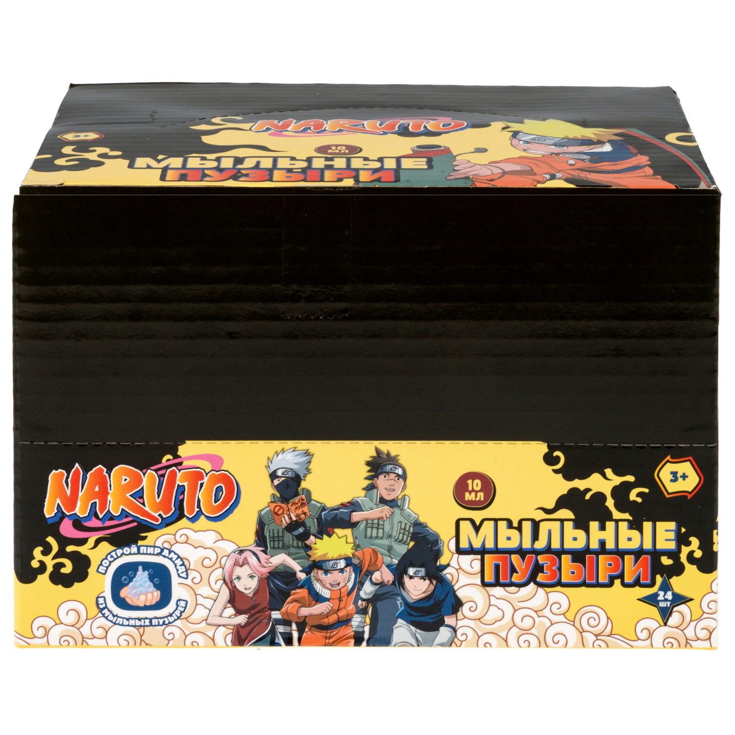 Мыльные пузыри нелопающиеся "Наруто" с кругляшом на крышке, 10 мл