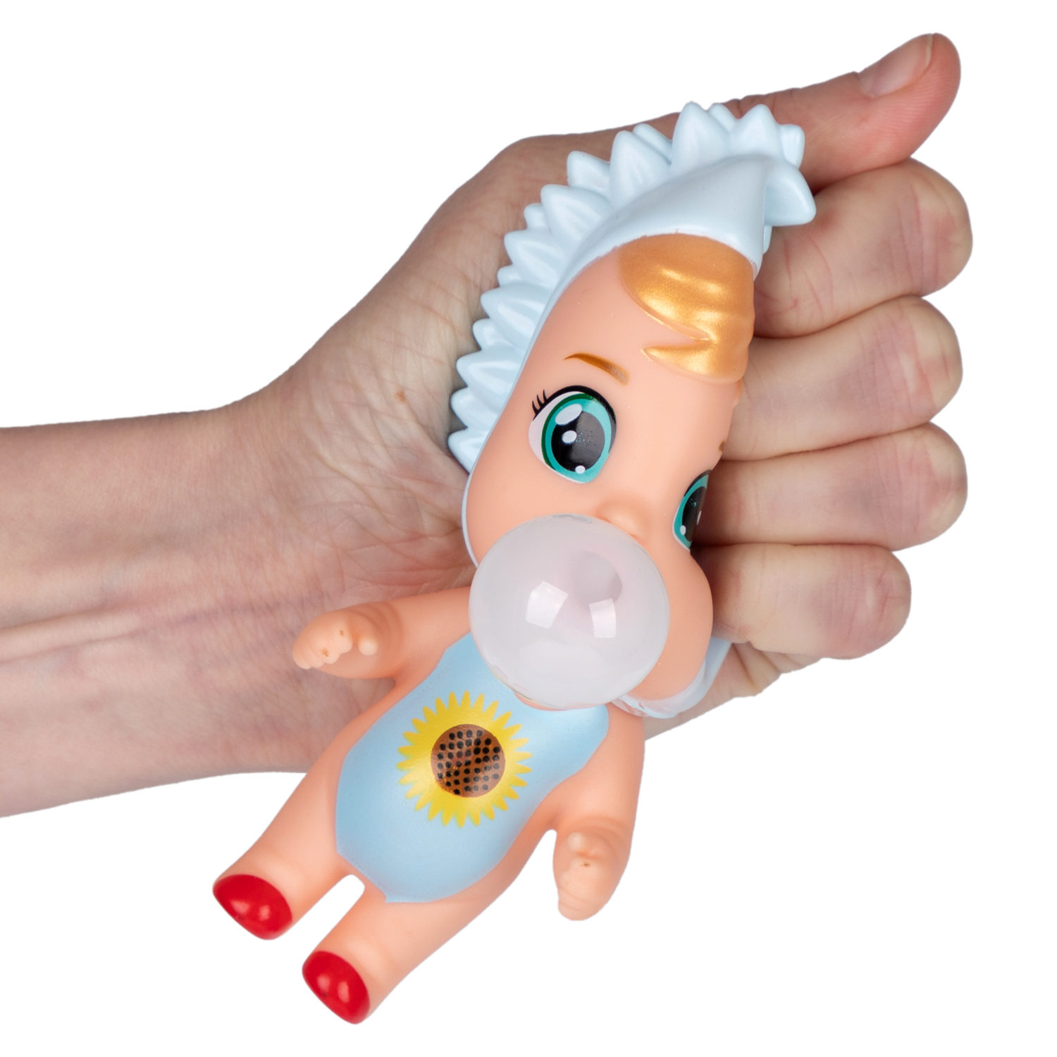 1YOY Bubble Gum-антистресс "Куклы" в голубом, 7х13 см