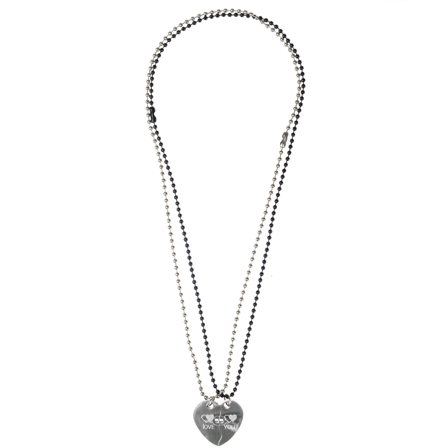 Парные цепочки Lukky Fashion Сердце пополам с подвесками "Love You" 