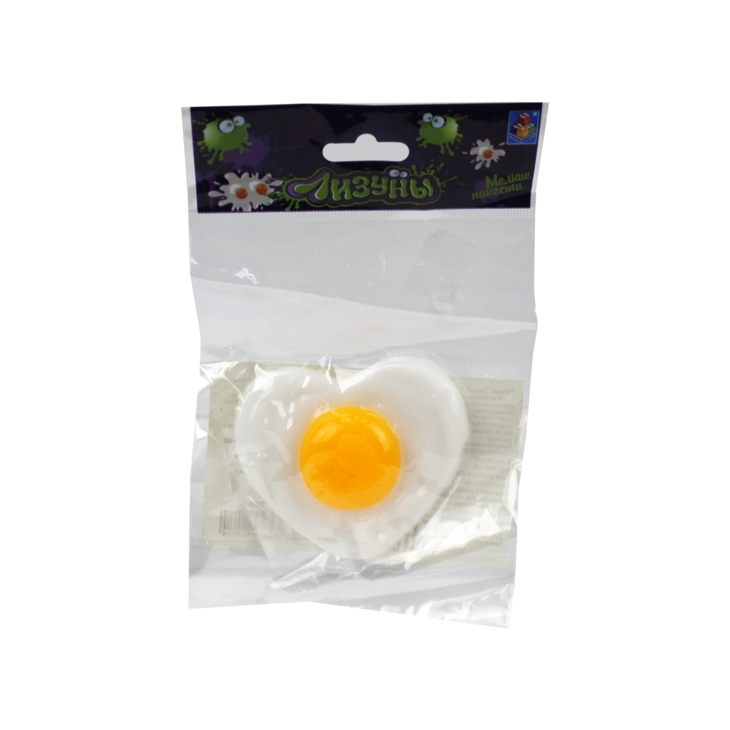 1TOY Мелкие пакости, лизун - яичница (упаковка пакет 60 шт/блок 360 шт,/кор720 шт.