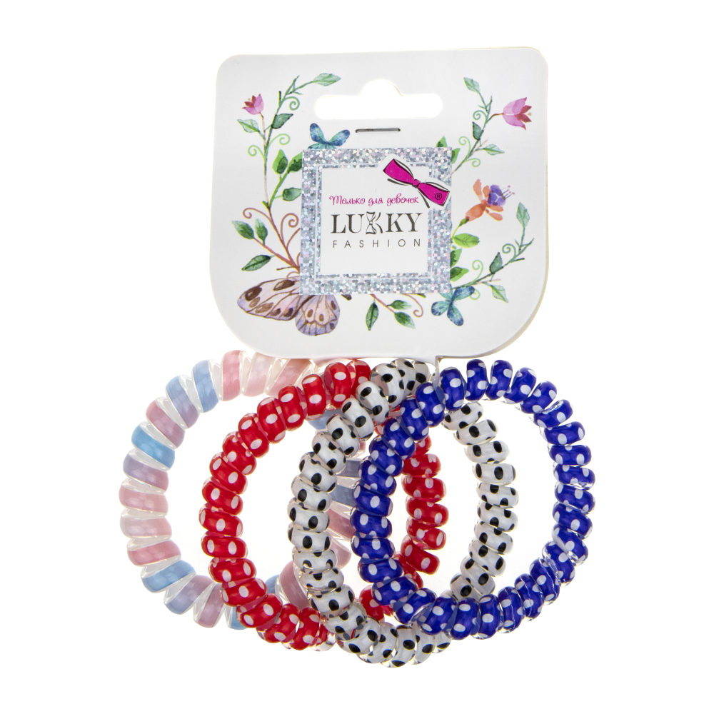 LUKKY Fashion набор резинок-пружинок для волос 4 шт, 4 цвета