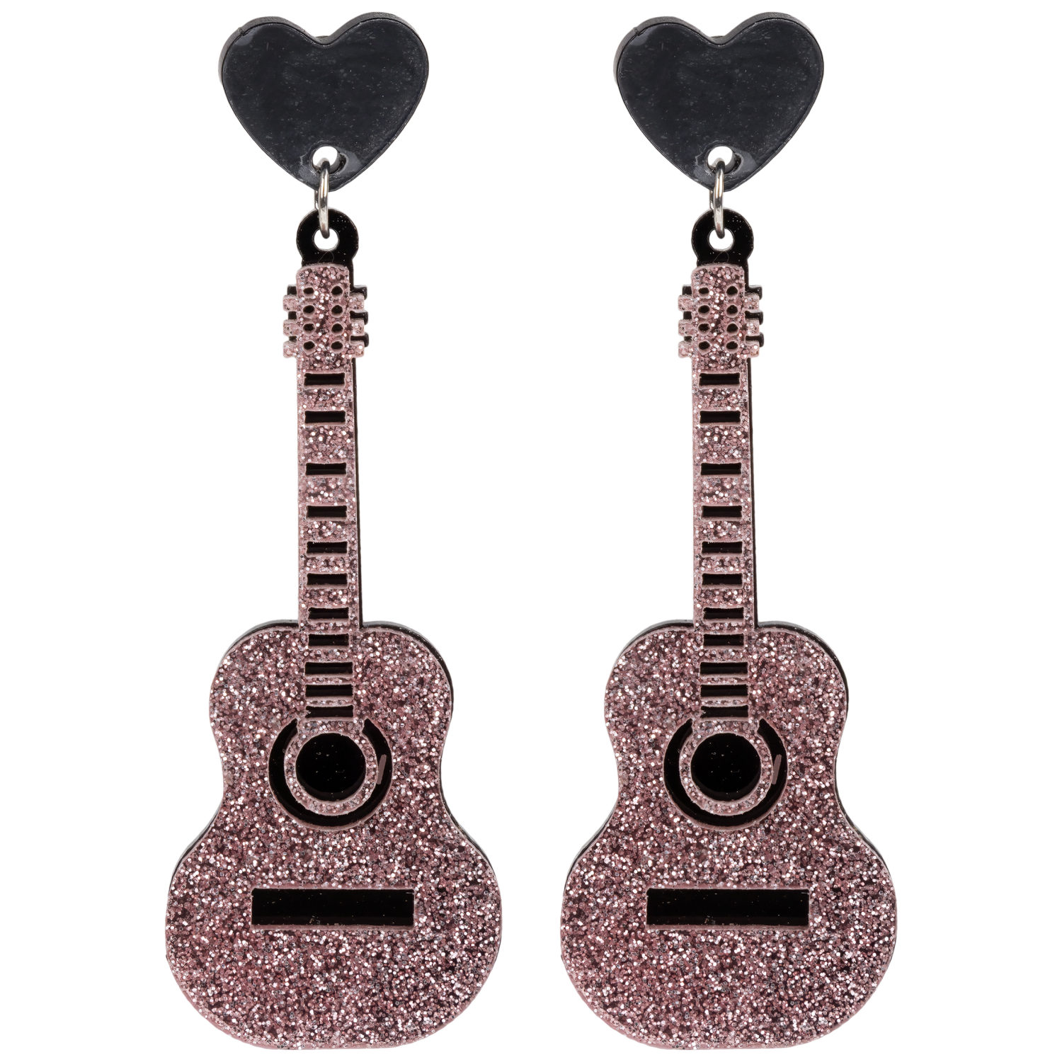 Серьги-гвоздики Lukky Fashion "Гитары", пластиковые
