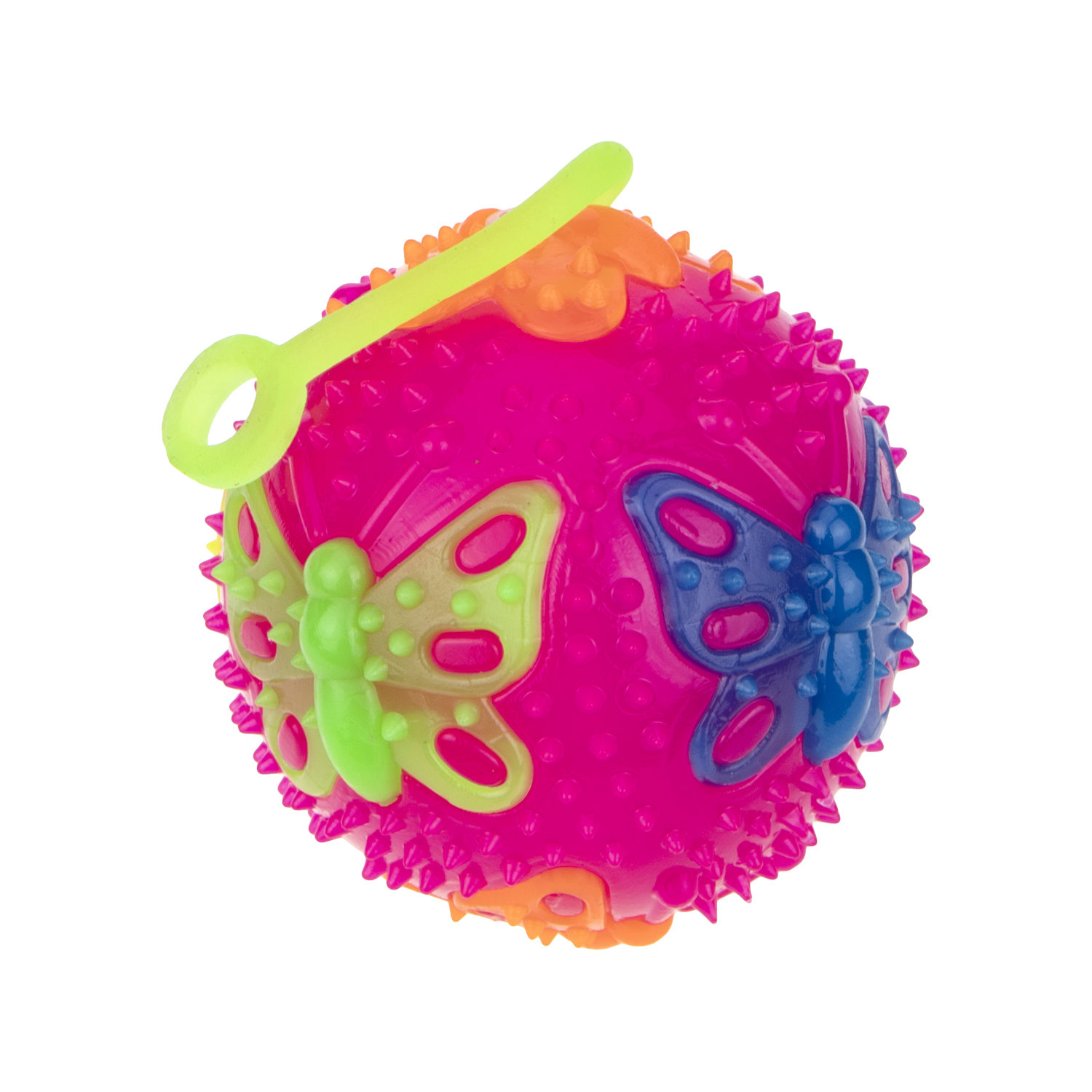 Мячик-прыгун 1TOY бабочка, со светом, 7,5 см