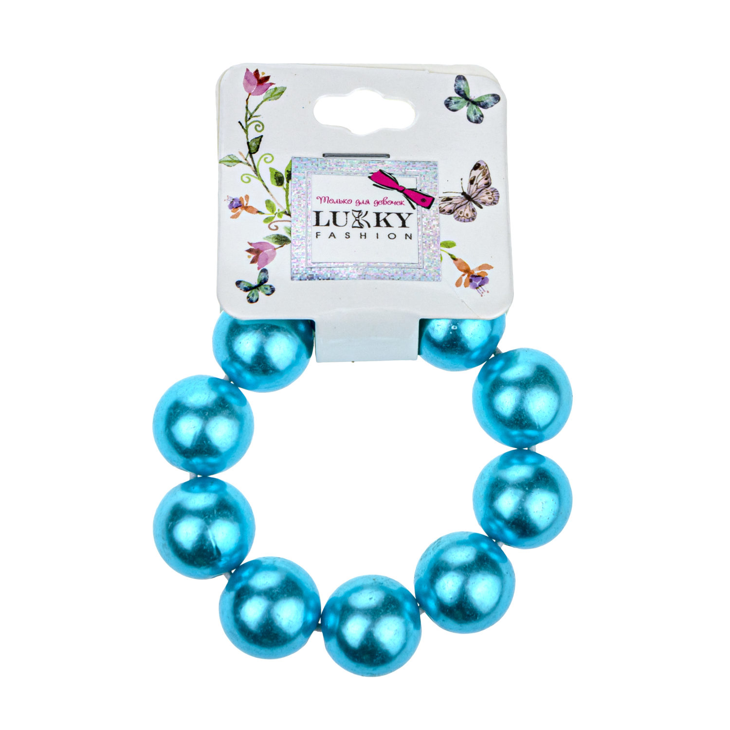 Lukky Fashion резинка жемчужины, D 8мм (белый, голуб, розов)