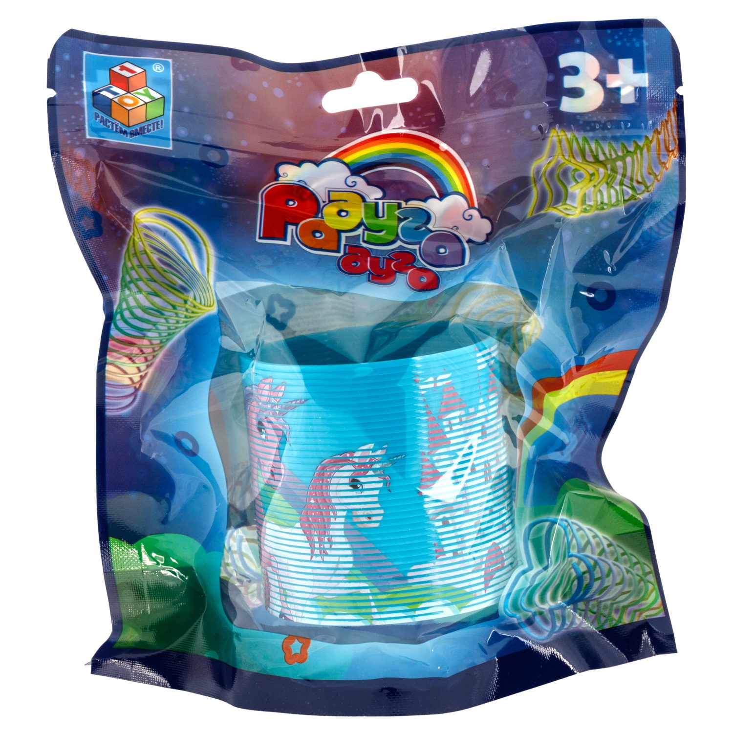 Пружинка радуга 1TOY «Радуга-дуга» Единороги, 6,3*6,5 см