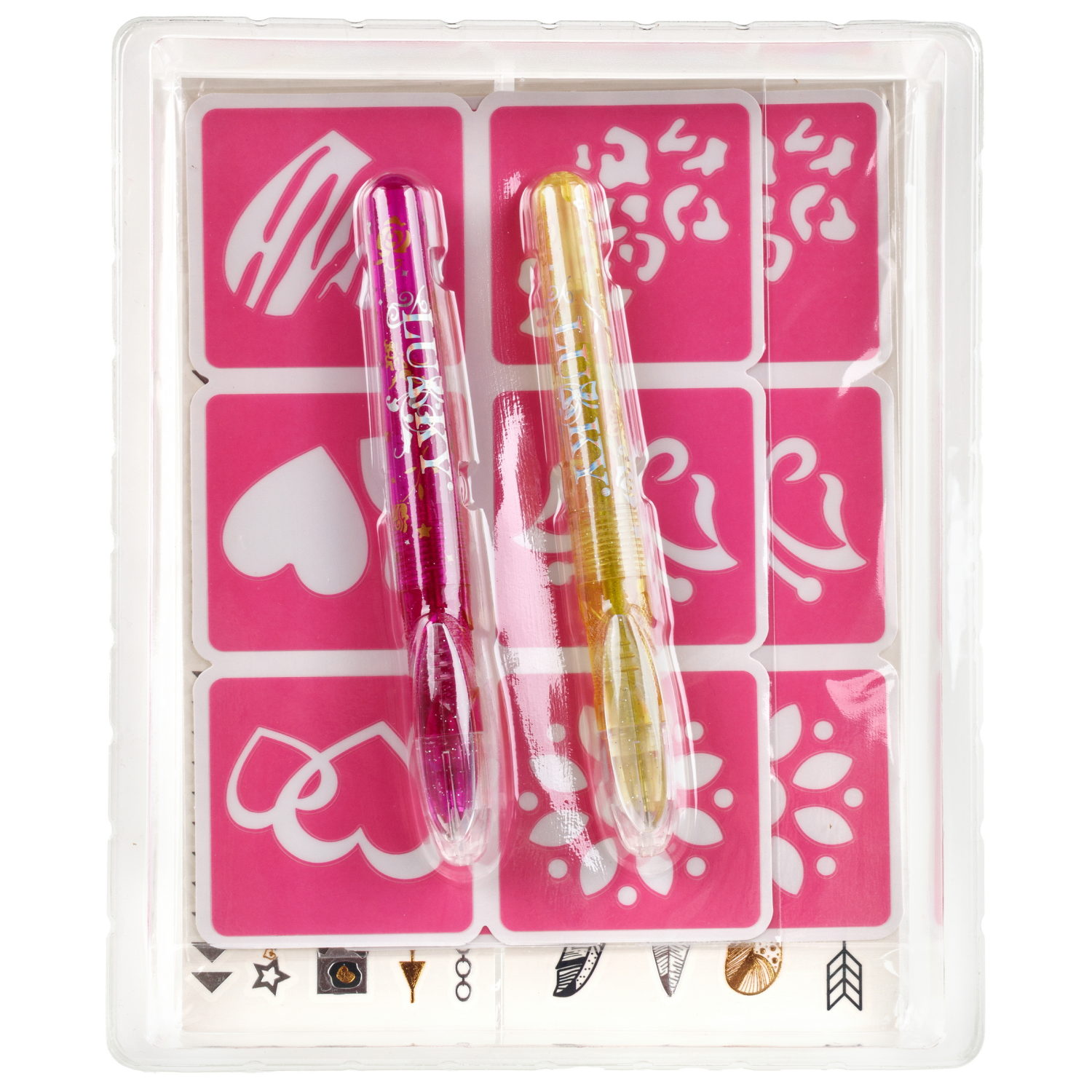 Lukky Бьюти-Дизайн с тату ручками, трафаретами и переводными блестящими тату