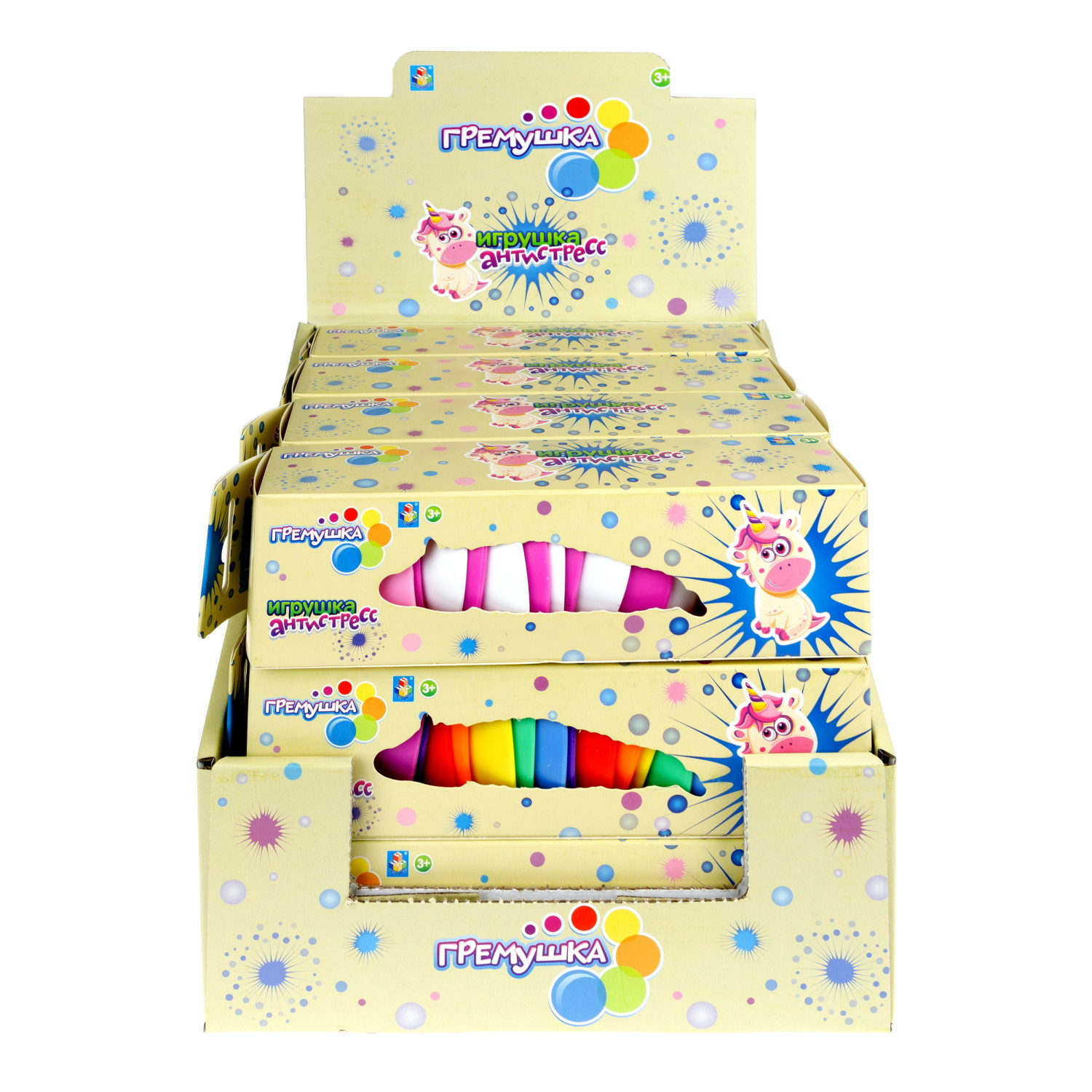 Единорог 1TOY Гремушка, 3 цвета в ассортименте