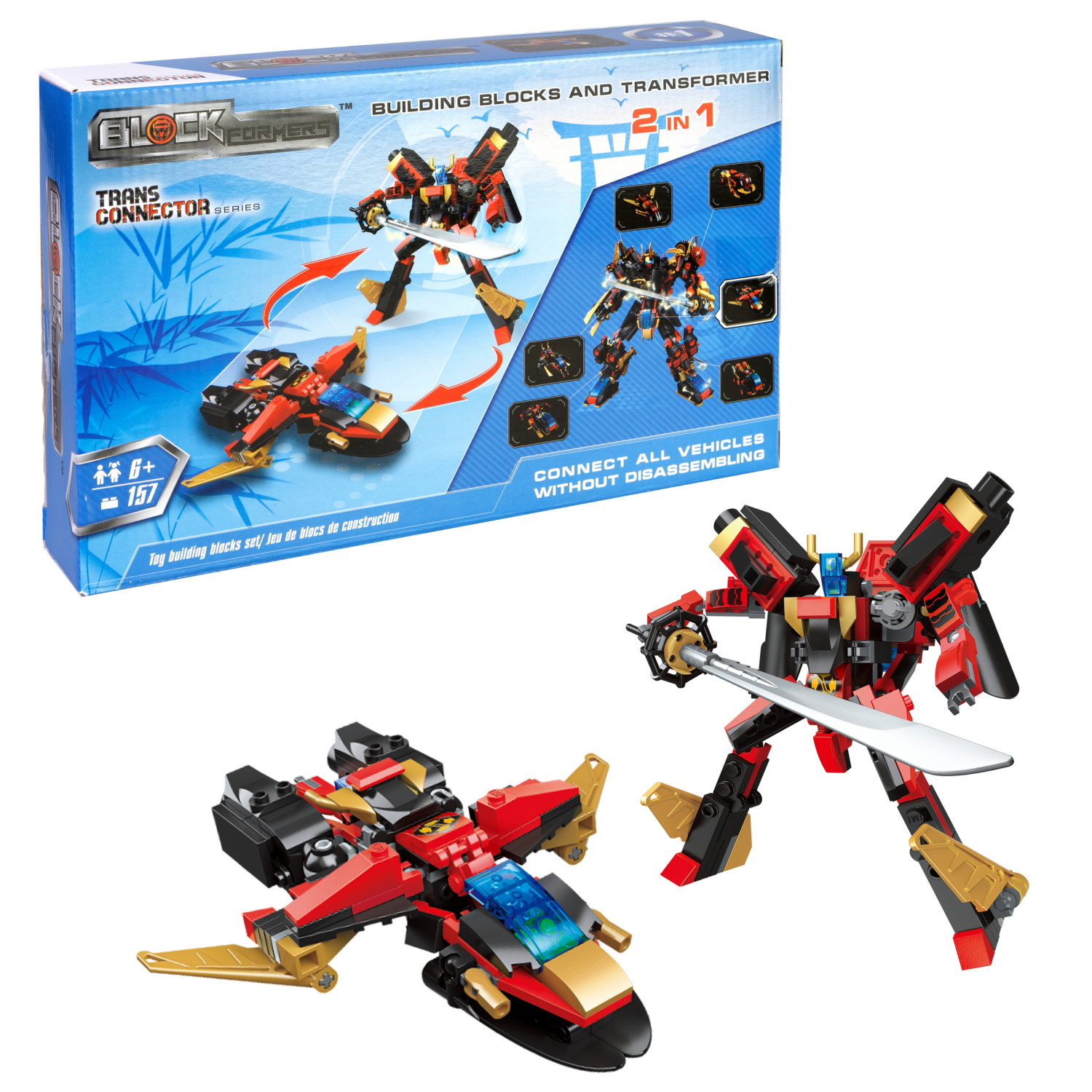 Конструктор  Трансформер BLOCKFORMERS  "Мегасамурай" Cерия TRANS CONNECTOR, 6 видов на выбор