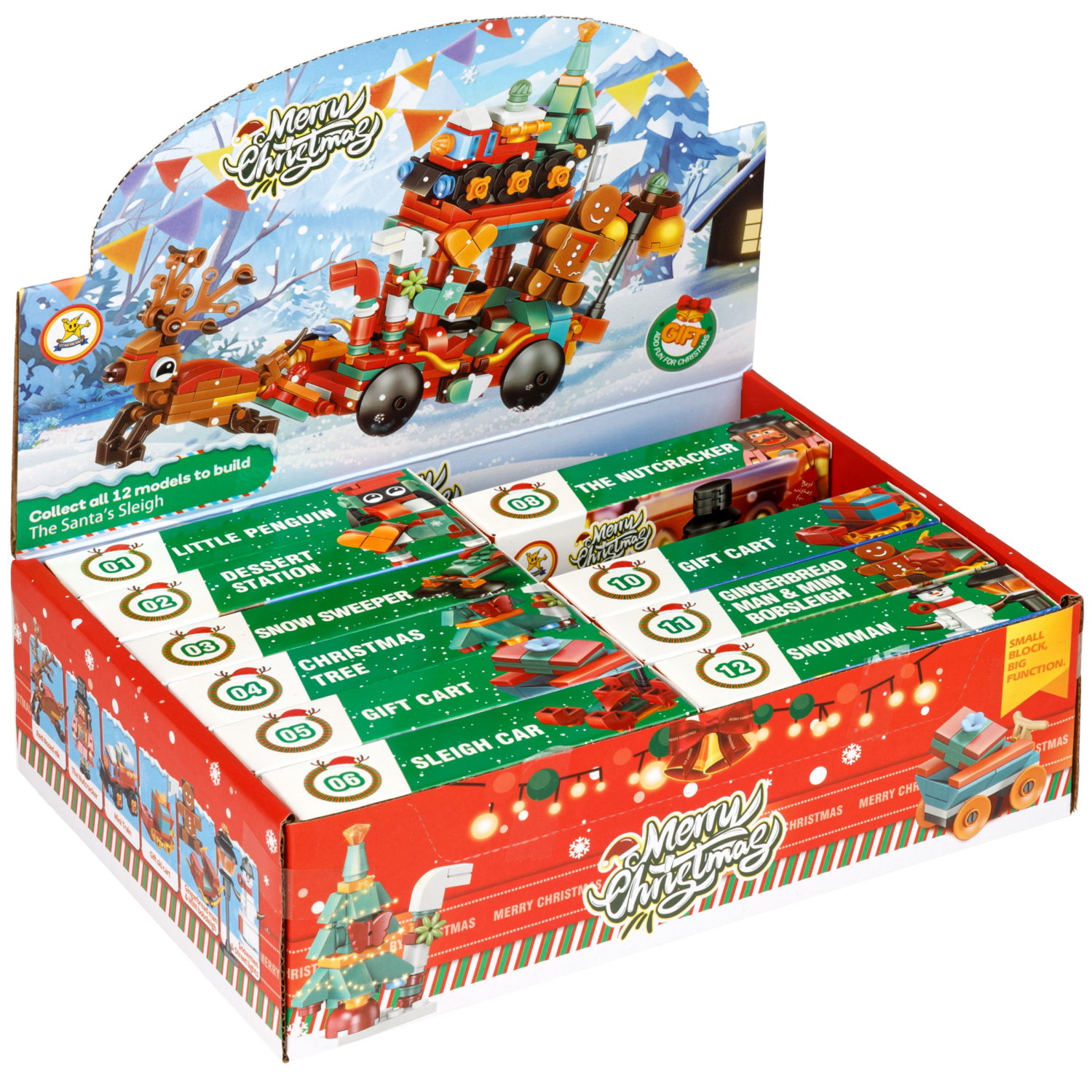 Конструктор 1TOY Blockformers "Рождество" 12 видов,  от 22 до 46 деталей