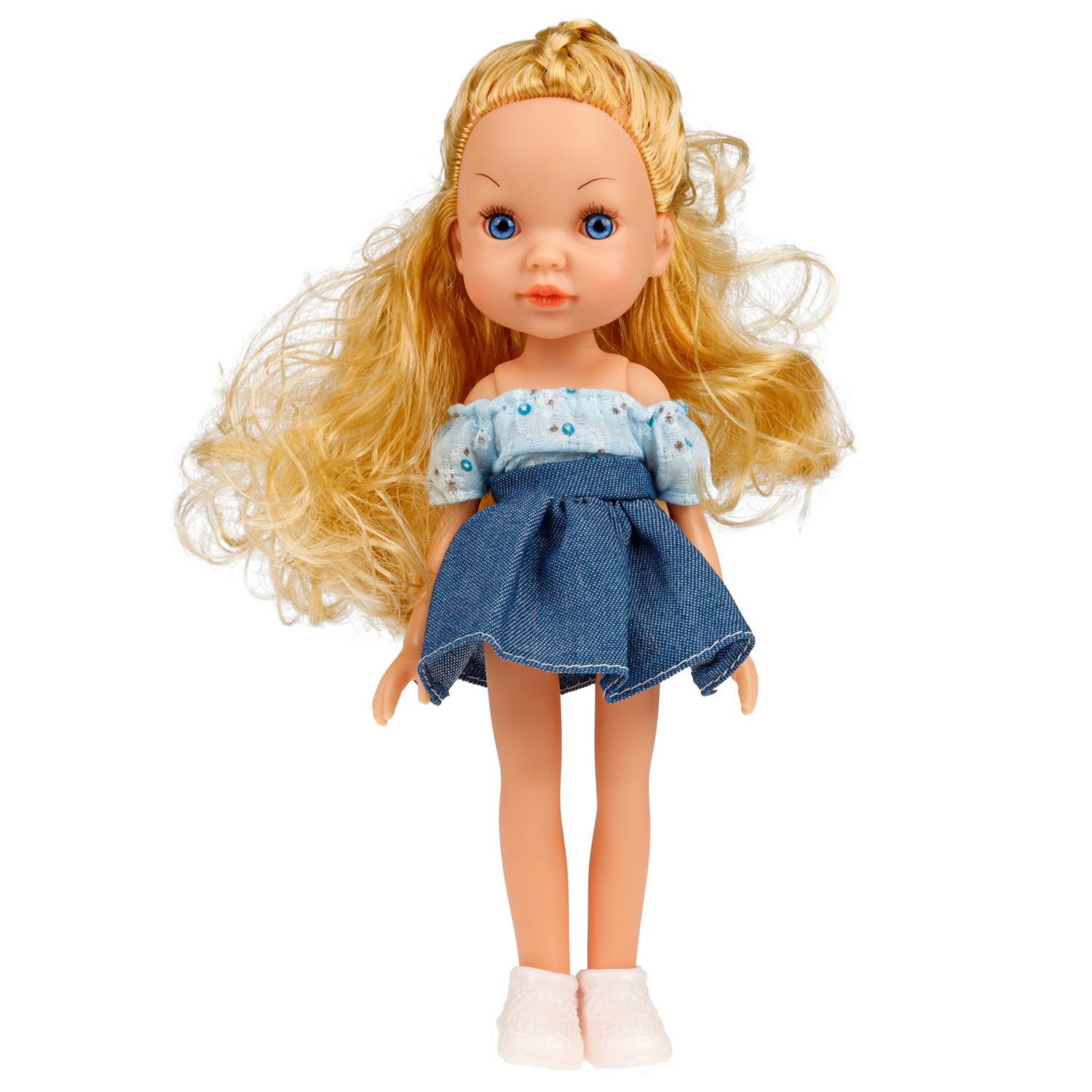 Кукла для девочки 1TOY Alisa испанский стиль, блондинка с длинными волосами, маленькая, 23 см