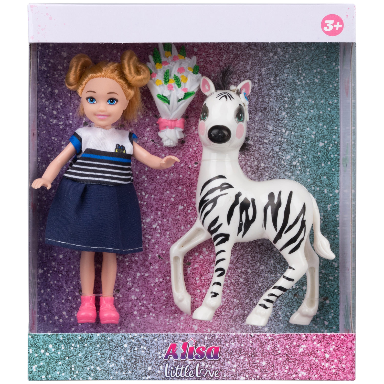 Кукла Alisa Little Love 15,2 см, блондинка, с зеброй