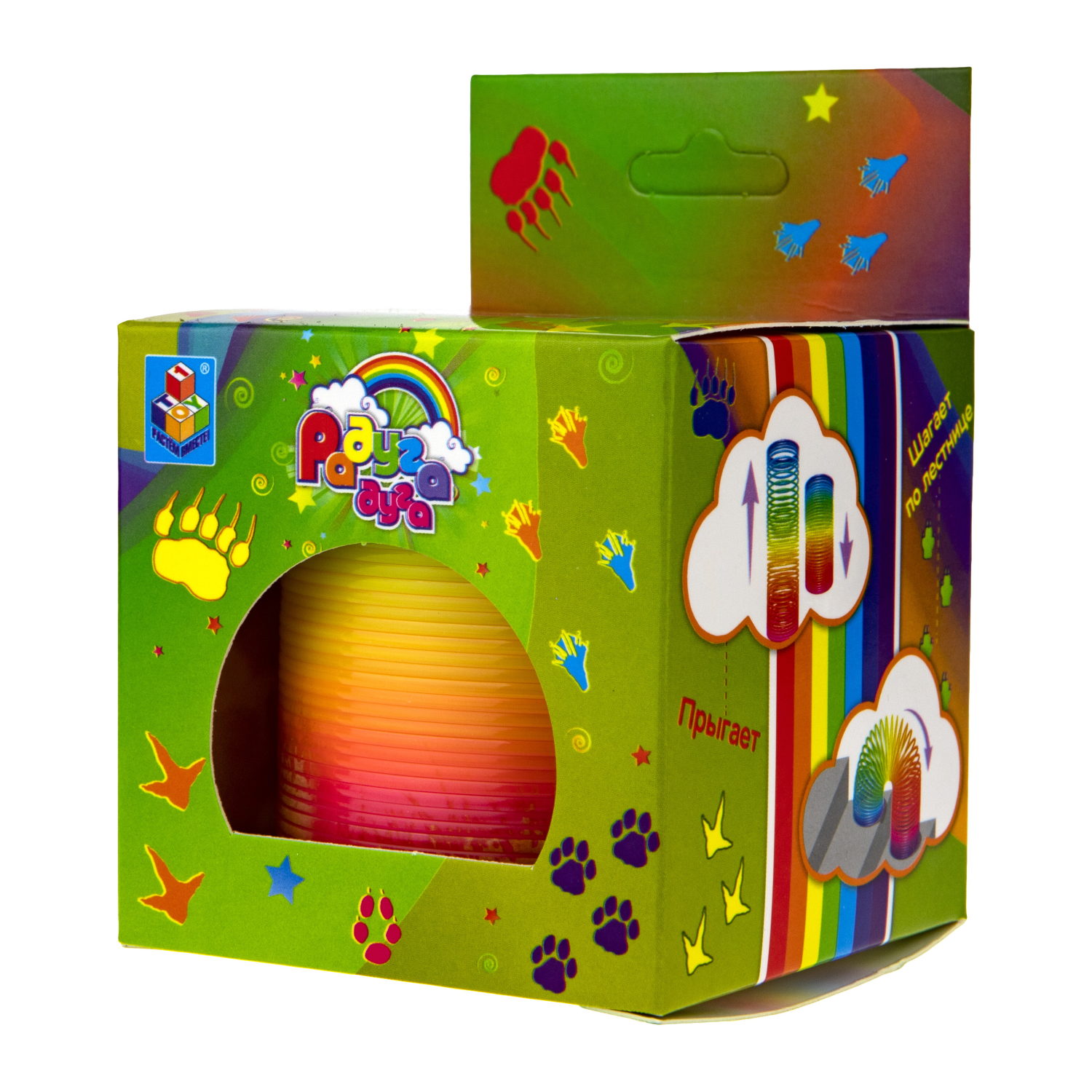 Пружинка радуга 1TOY «Радуга-дуга» Сафари, 6,5*6,5 см, 4 вида в ассортименте