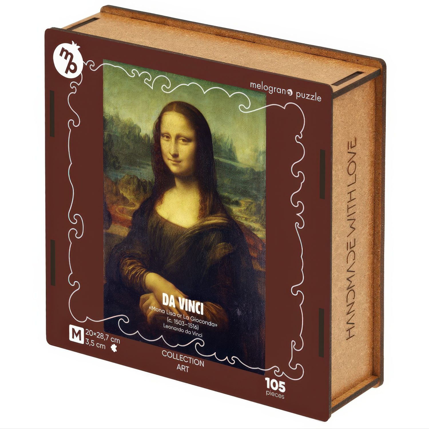 Деревянные пазлы Collection Art Леонардо да Винчи, Мона Лиза, 105 деталей, 20х28,7 см, 10+