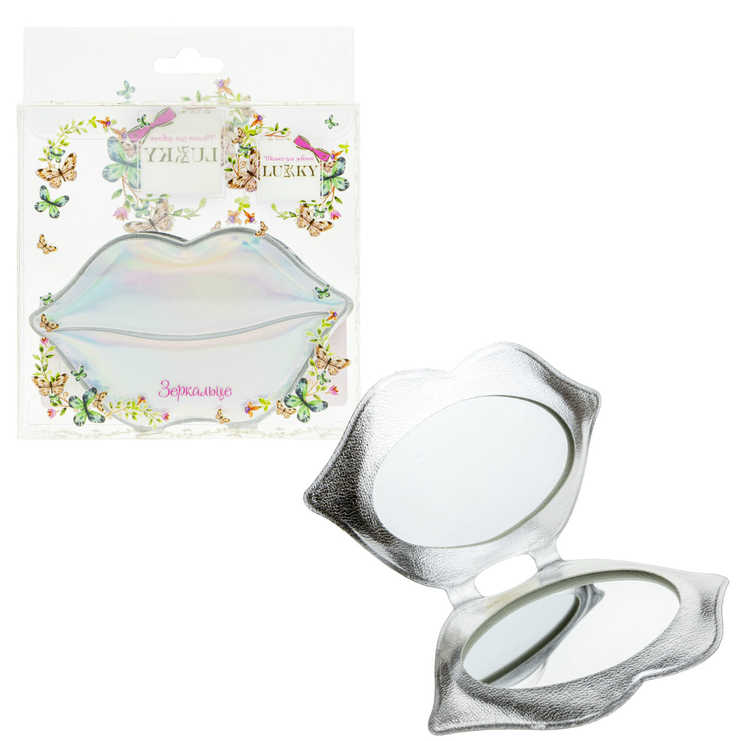 Lukky зеркальце карманное "Губы"