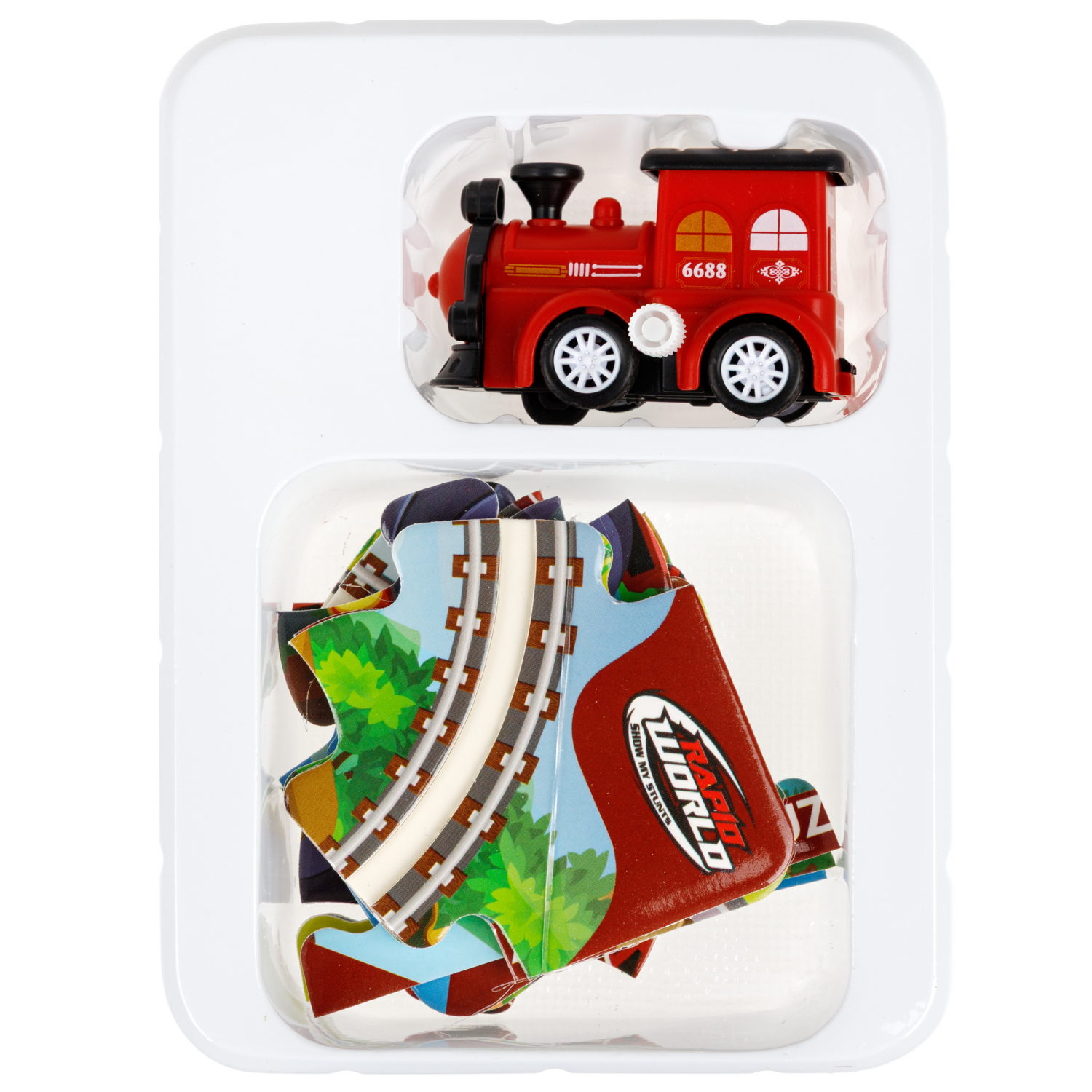 1toy игровой набор пазл-трек "Паровоз" с поездом, 2 вида, 10 деталей