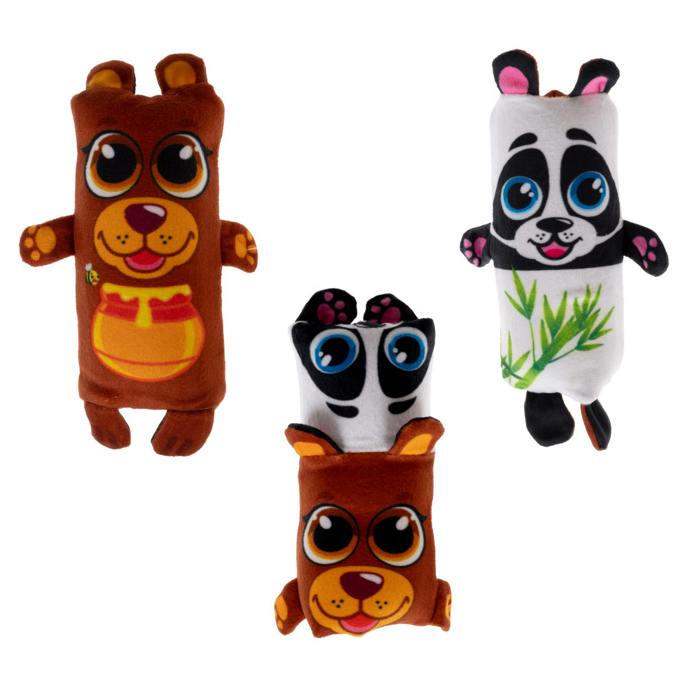 Скользун Вывернушка 2 в 1 1TOY Медведь - панда, плюшевая, игрушка-антистресс для рук