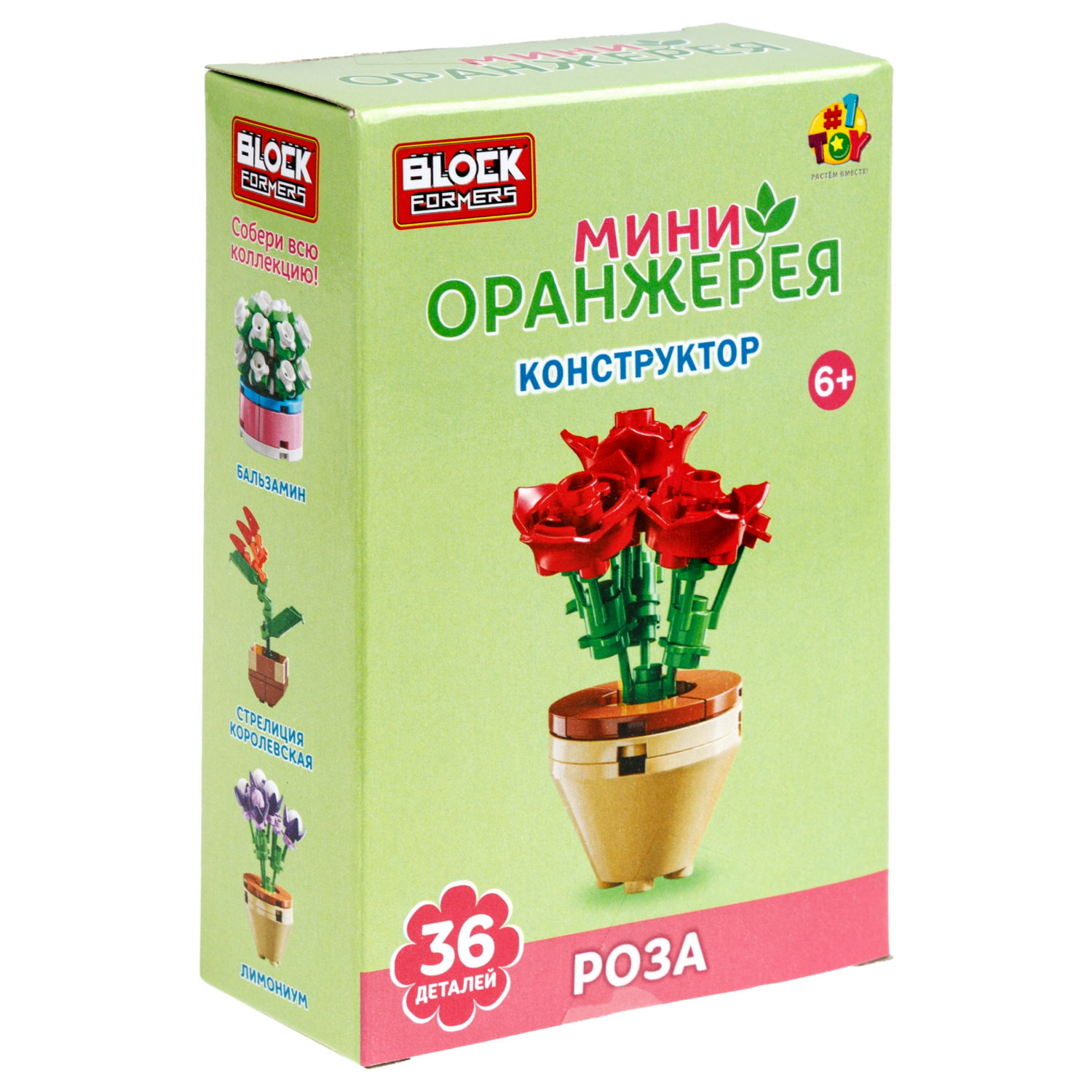 Конструктор 1TOY Blockformers Мини-оранжерея, 6 видов в ассортименте