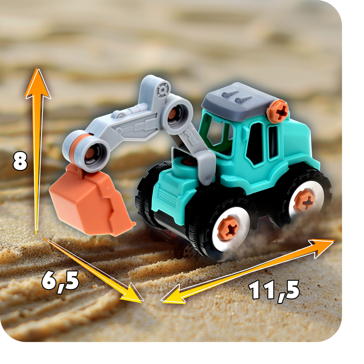Экскаватор игрушка 1TOY Новостройка конструктор машинка, 36 деталей